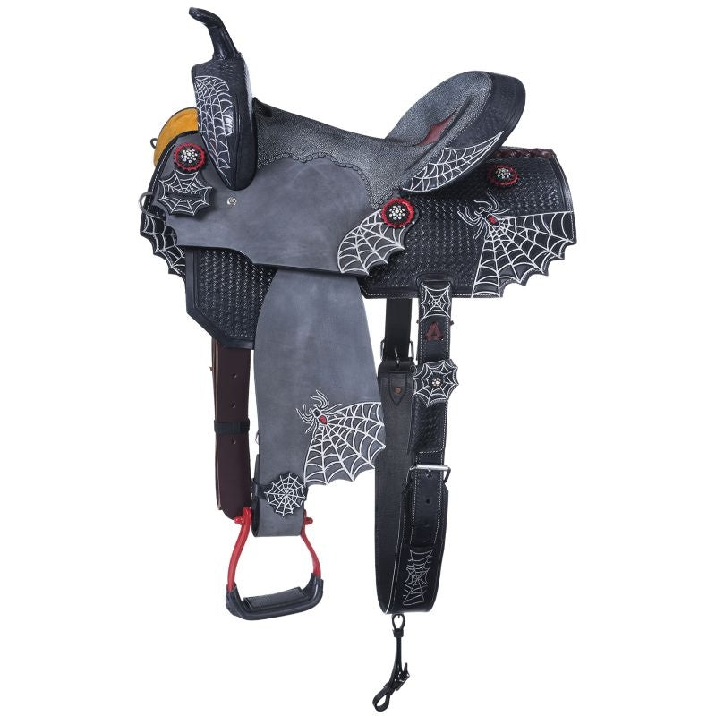 Silver Royal Black Widow Mini Barrel Saddle