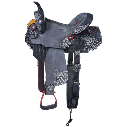 Silver Royal Black Widow Mini Barrel Saddle