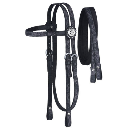 Tough1 Eclipse Fun Print Headstall with Reins