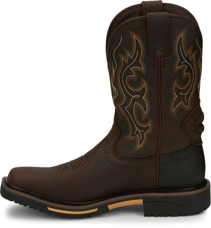 Justin Mens Stampede Joist WP Sq Toe Boots