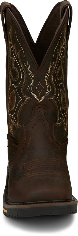 Justin Mens Stampede Joist WP Sq Toe Boots