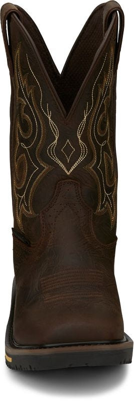 Justin Mens Stampede Joist WP Sq Toe Boots
