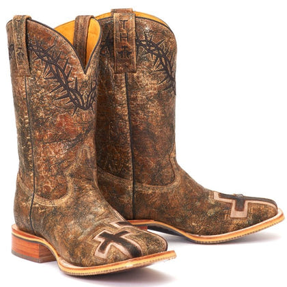 Tin Haul Mens John 3.16 Square Toe Boots