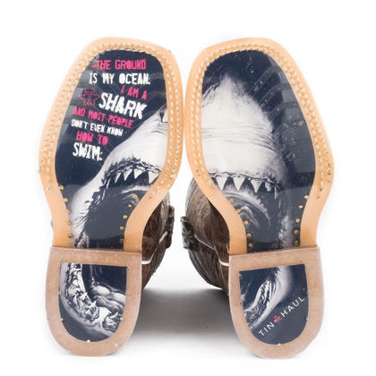 Tin Haul Kids I Dont Bite Maneater Sole Boots