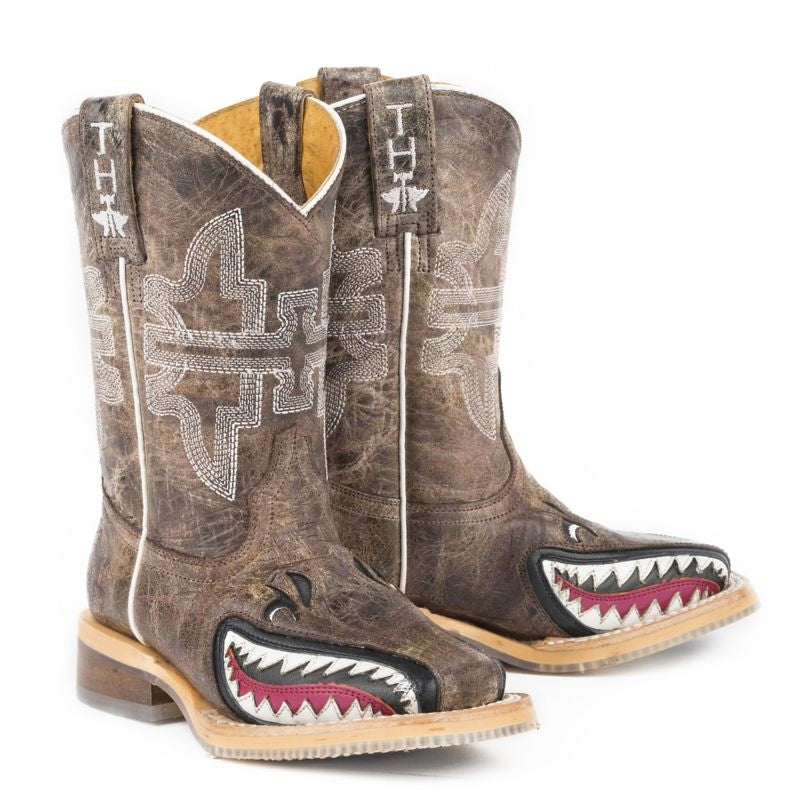 Tin Haul Kids I Dont Bite Maneater Sole Boots
