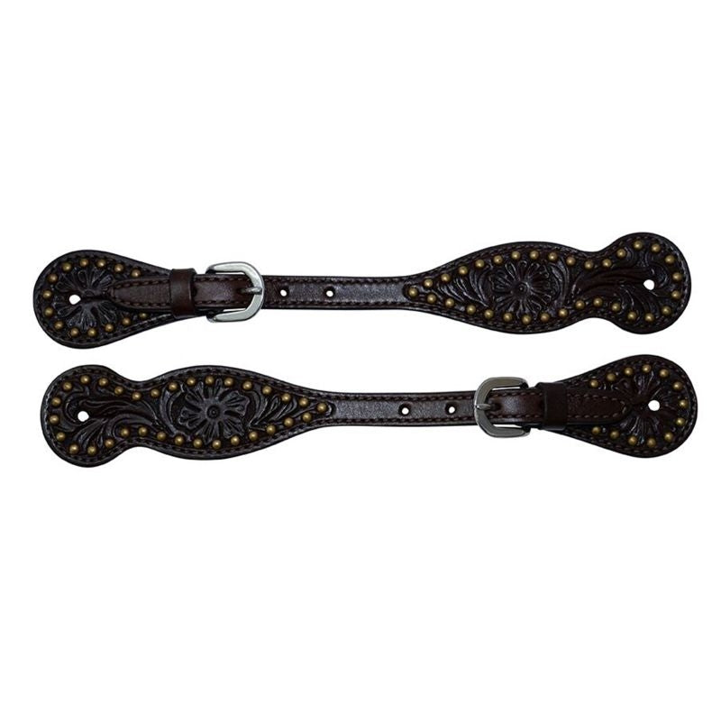 Circle Y Star Concho Floral Spur Straps