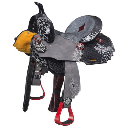 Silver Royal Black Widow Mini Barrel Saddle