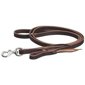 Tough1 Latigo Leather Roping Rein with Tie Ends