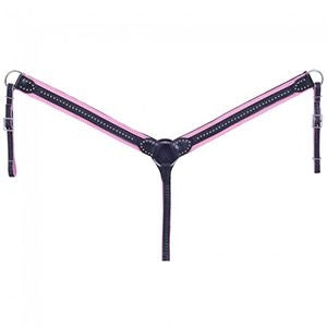 Tough1 Nylon Leather Breast Collar with Overlay