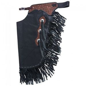 Tough1 Premium Leather Chinks Floral Yoke