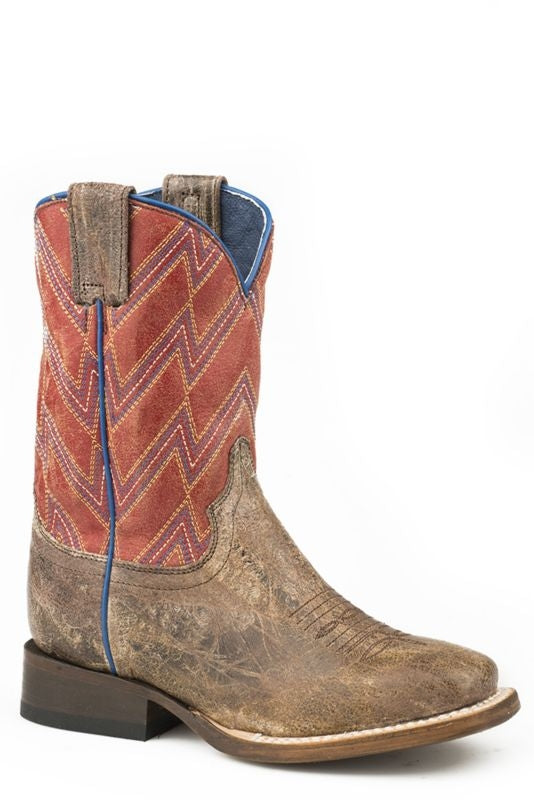 Roper Little Kids Chevron SQ Toe Boots