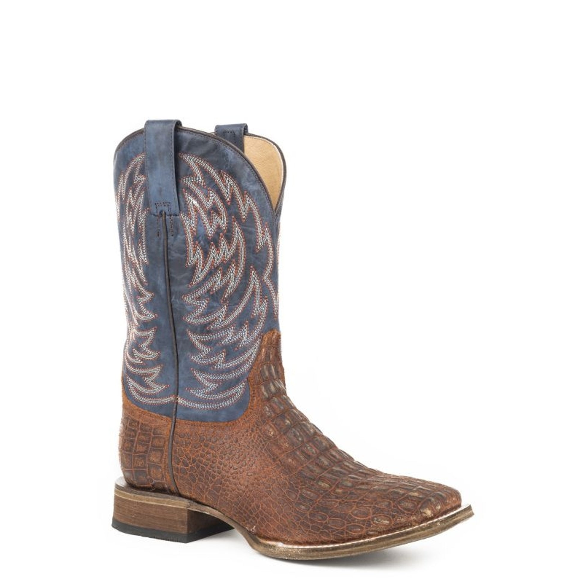 Roper Mens Lars Square Toe Blue Boots