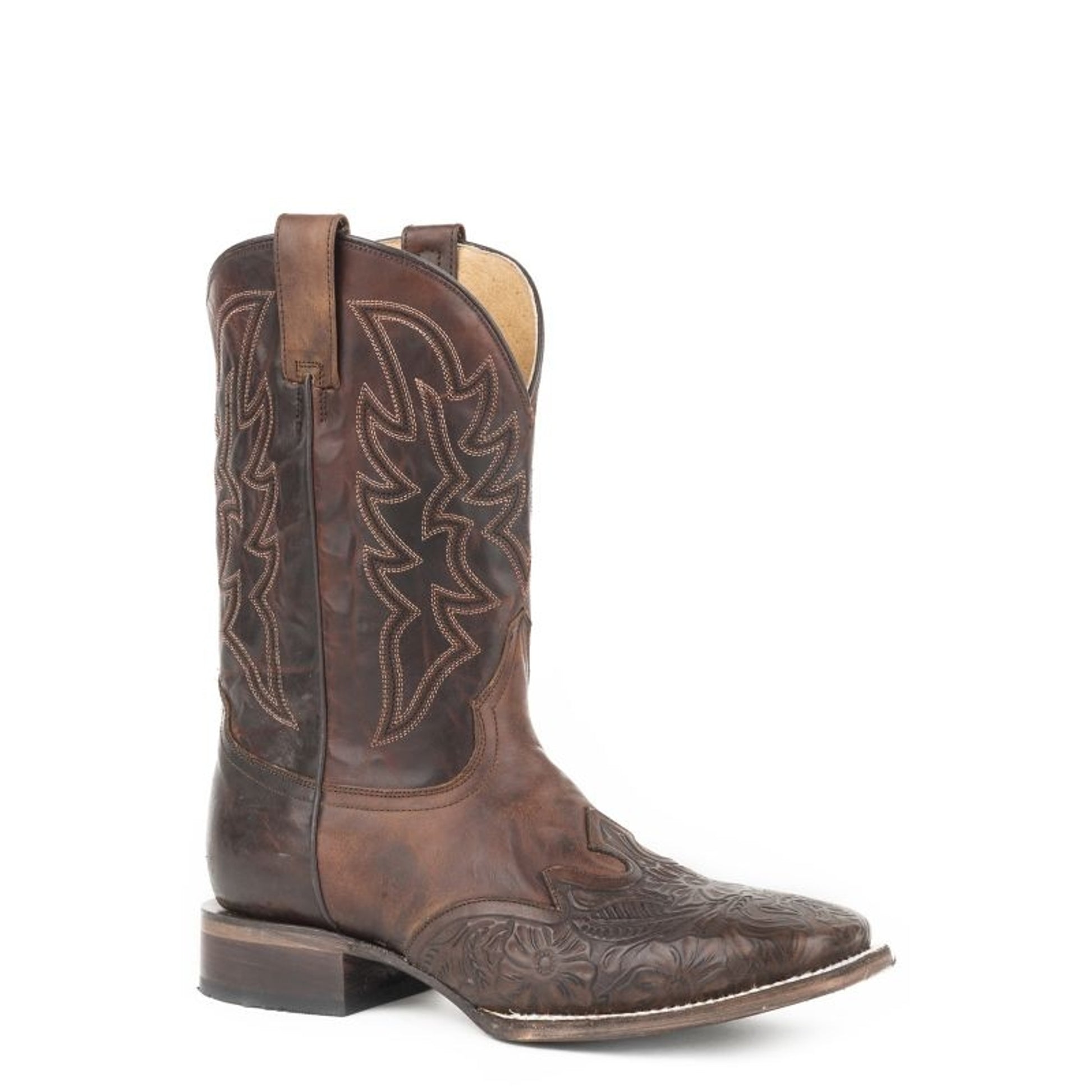 Roper Mens Jagger Square Toe Brown Boots