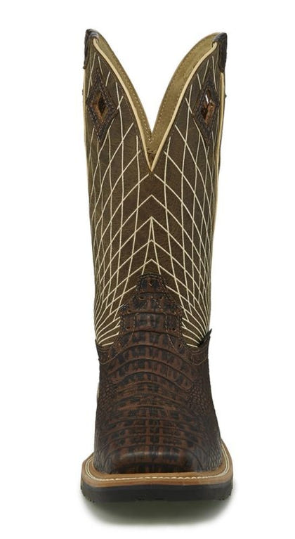 Justin Mens Derrickman Comp Croc Work Boots