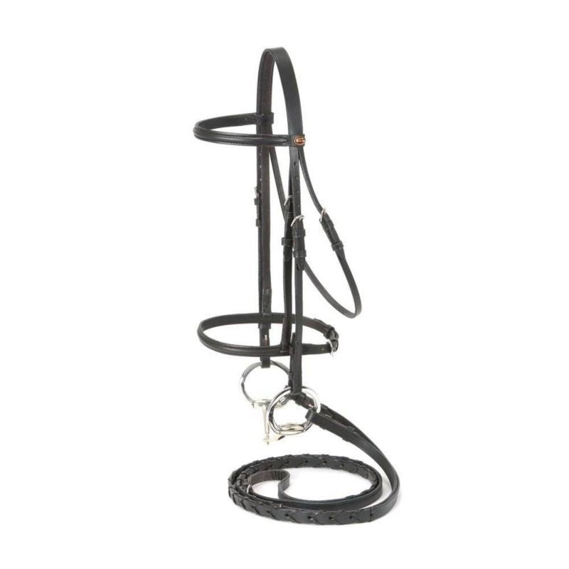 Equiroyal Raised Snaffle Bridle Cob Brown