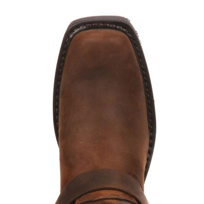 Durango Mens Square Toe Brown Harness Boots