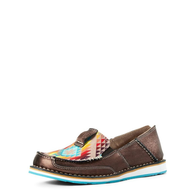 Ariat Ladies Cruisers 8.5 Brown Suede/Aztec