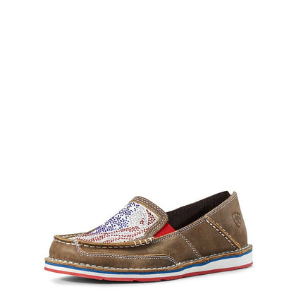 Ariat Ladies Cruisers 8.5 Brown Suede/Aztec