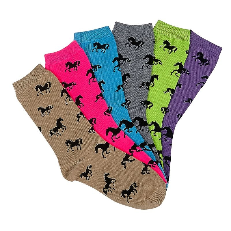 Horses All Over Crew Socks 6-Pack