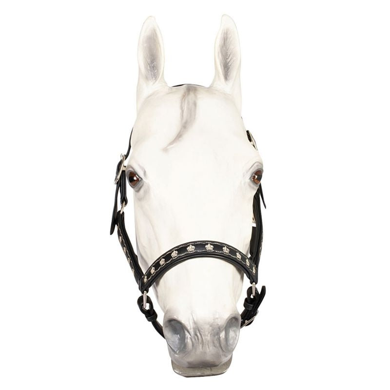 HDR Embroidered Royal Black Leather Halter