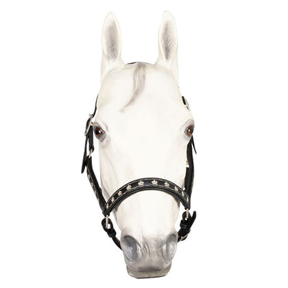 HDR Embroidered Royal Black Leather Halter