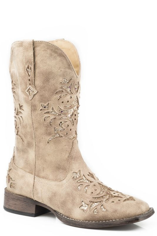 Roper Ladies Kennedy Square Toe Tan Boots