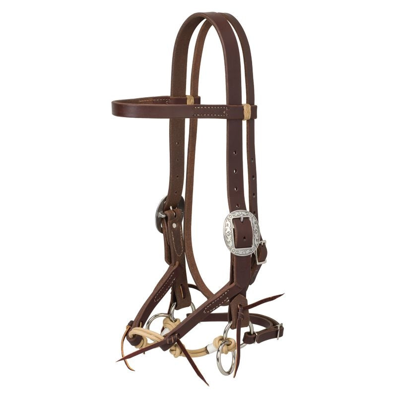 Weaver Justin Dunn Oil Canyon Rose Bitless Bridle