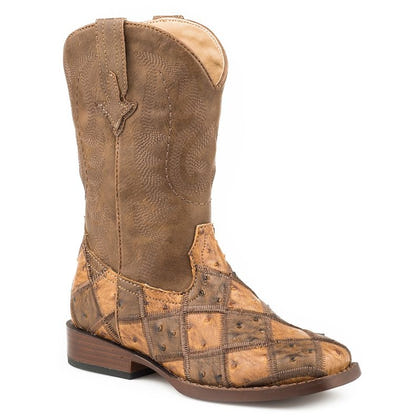 Roper Little Kids Bird Blocks Sq Toe Boots