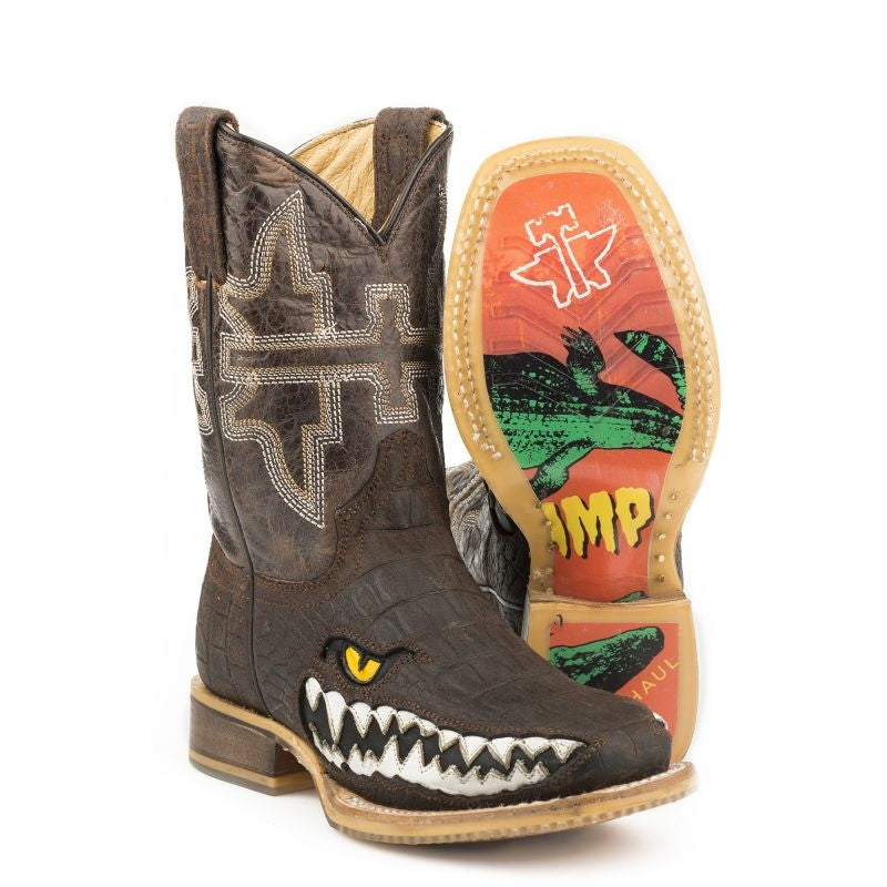 Tin Haul Big Kids Swamp Chomp Square Toe Boots