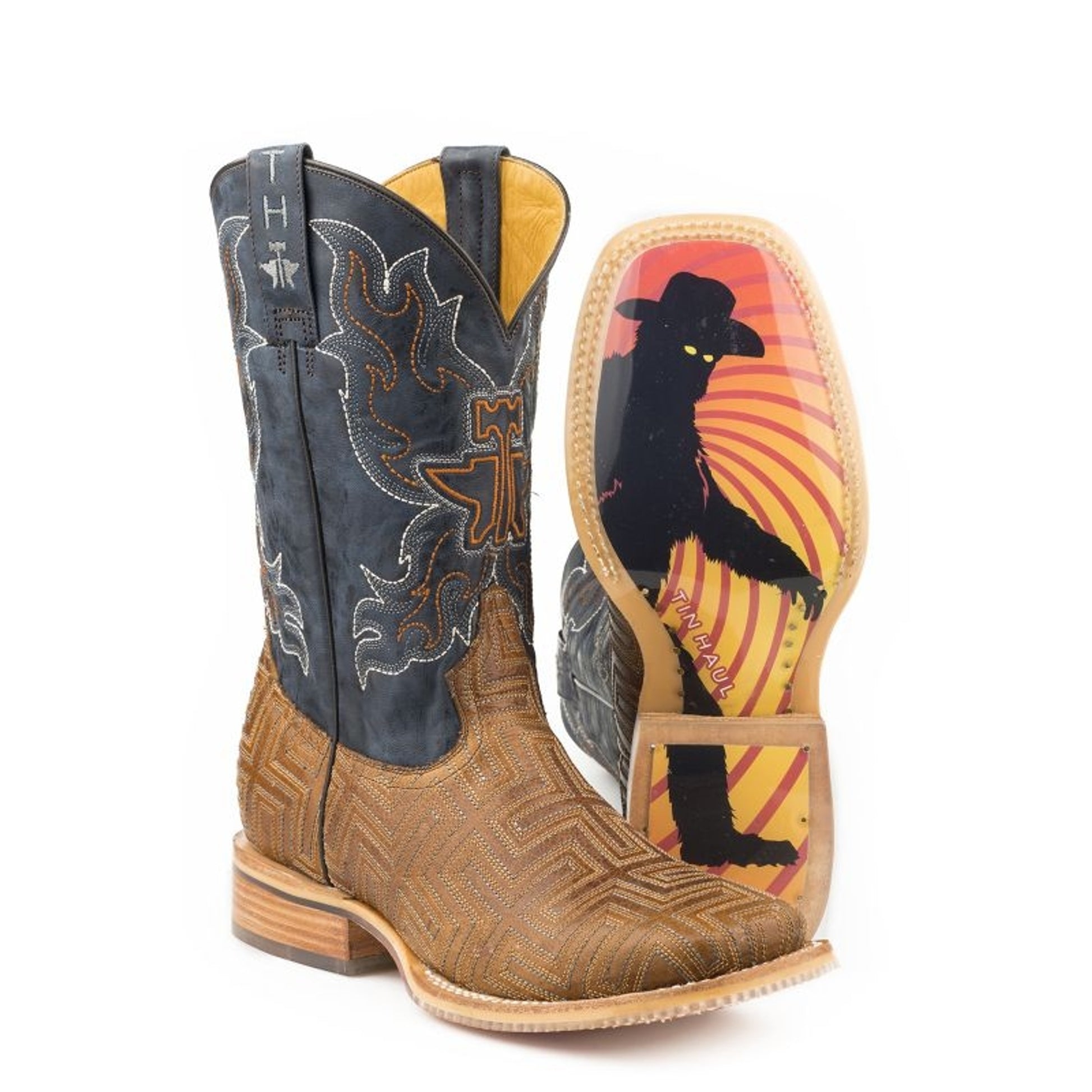 Tin Haul Mens A-Maze-In Square Toe Boots