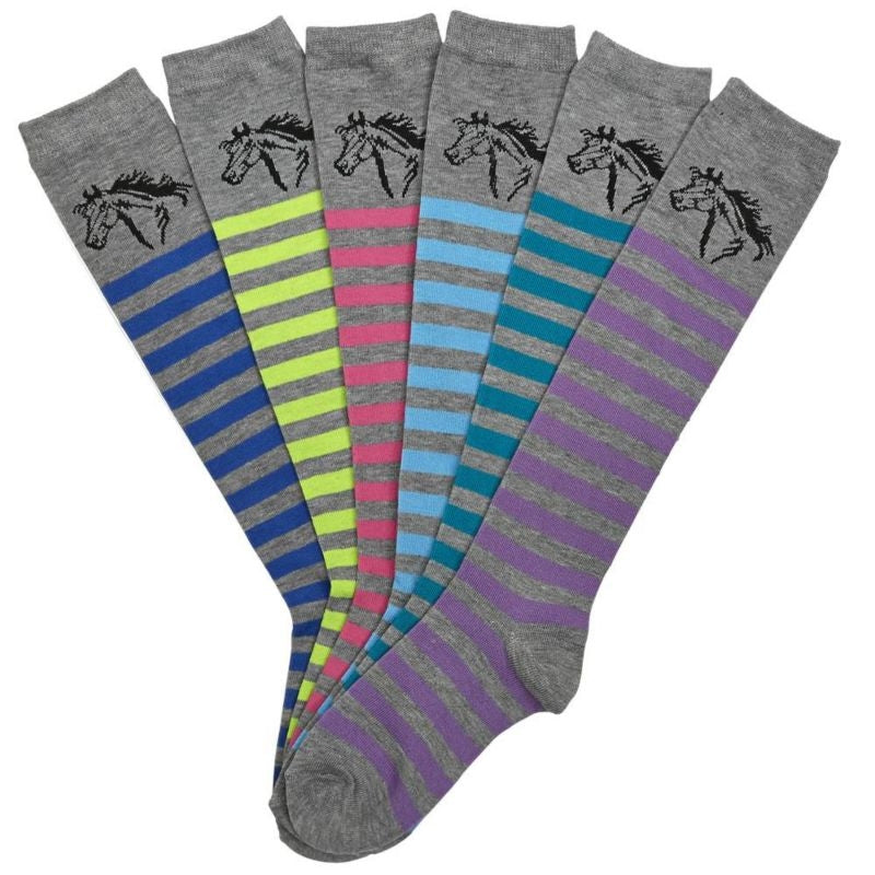 Knee High Horse Head Socks 6-Pack