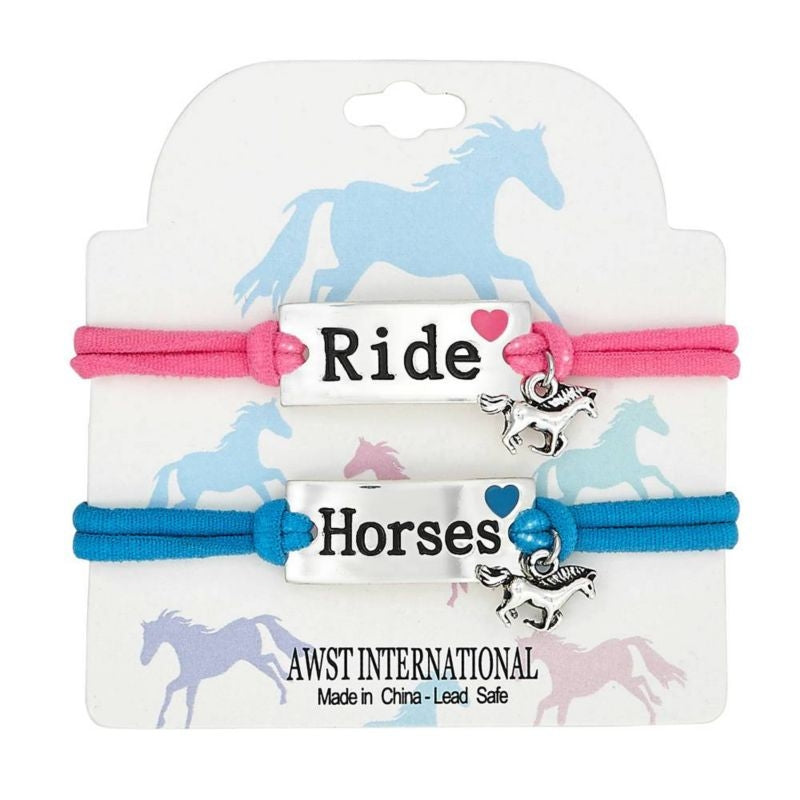 Horse Ride Stretch Charm Bracelet Set of 2