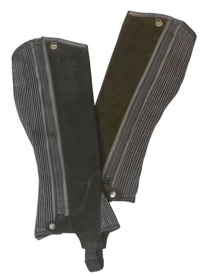 Ovation Pro Suede Ribb Black Half Chap