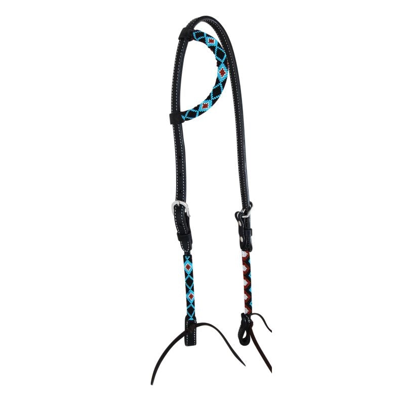 Circle Y Wrapped Bead OneEar Headstall