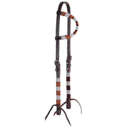 Circle Y Wrapped Bead OneEar Headstall