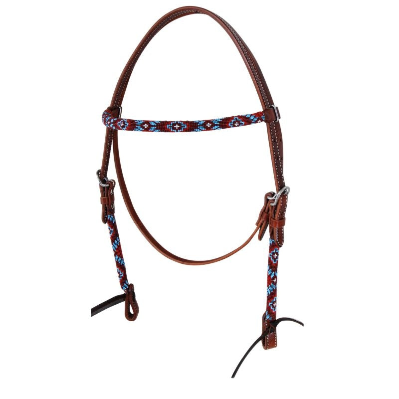 Circle Y Wrap Bead Browband Headstall