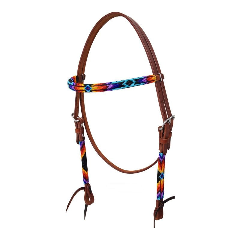 Circle Y Wrap Bead Browband Headstall