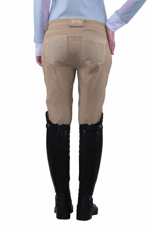 Equine Couture Lady Oslo Knee Patch Breech 32 Wht