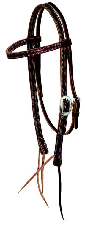 Cowboy Tack 3/4in Latigo Stitch Browband Headstall
