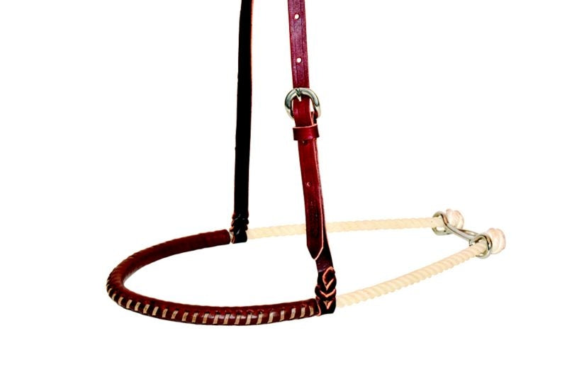 Cowboy Tack 3/4in Rope Noseband with Leather Cover