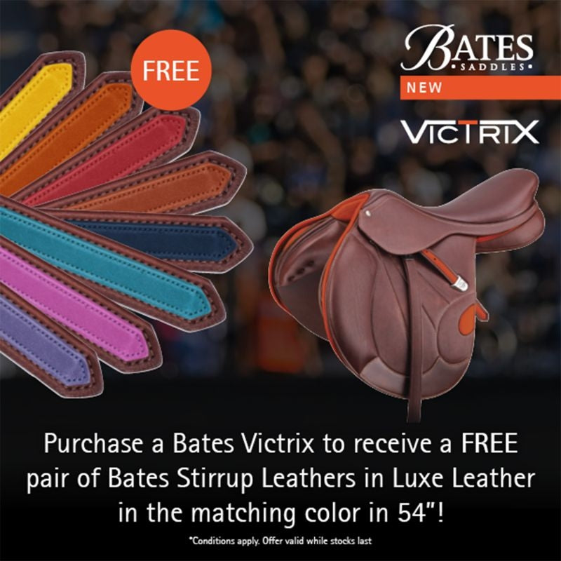 Bates Victrix Black Stirrup Leathers