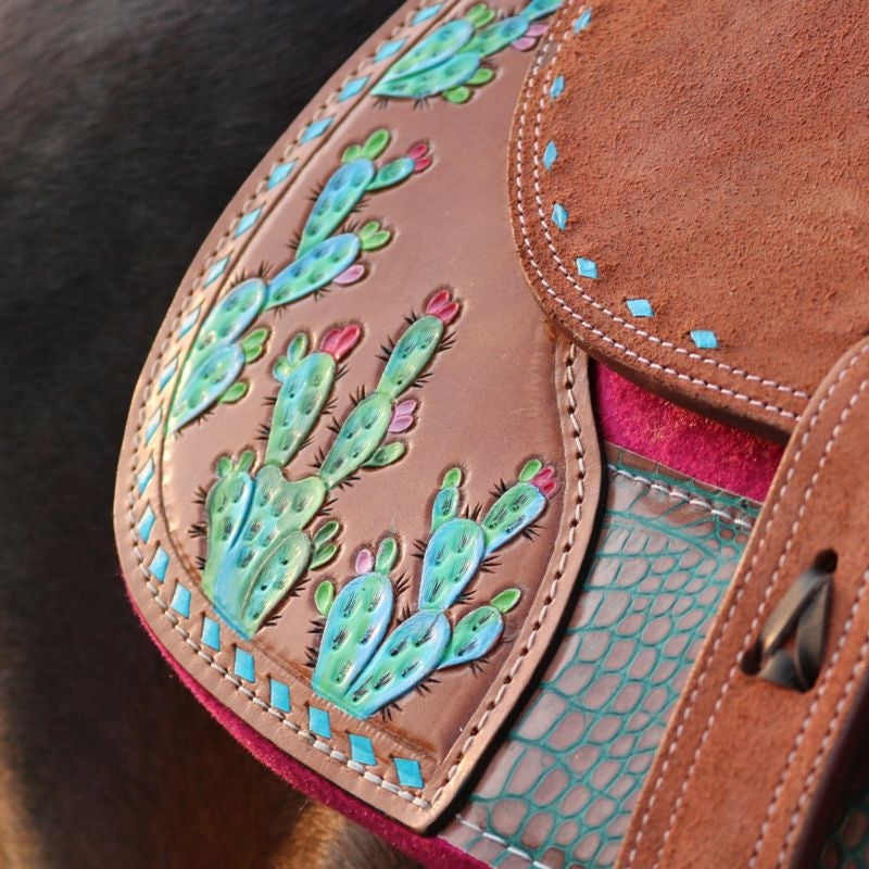 Tough1 Hand Painted Cactus Saddle Pad