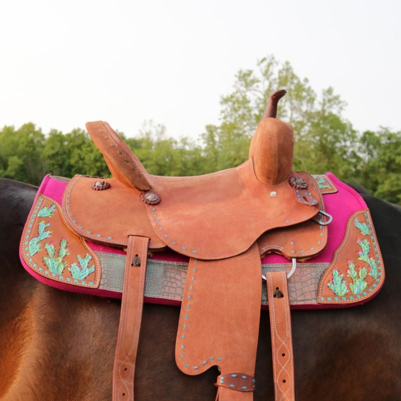 Tough1 Hand Painted Cactus Saddle Pad