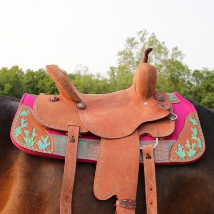 Tough1 Hand Painted Cactus Saddle Pad