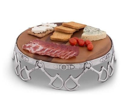 Arthur Court Equestrain Wood Cheese Pedestal
