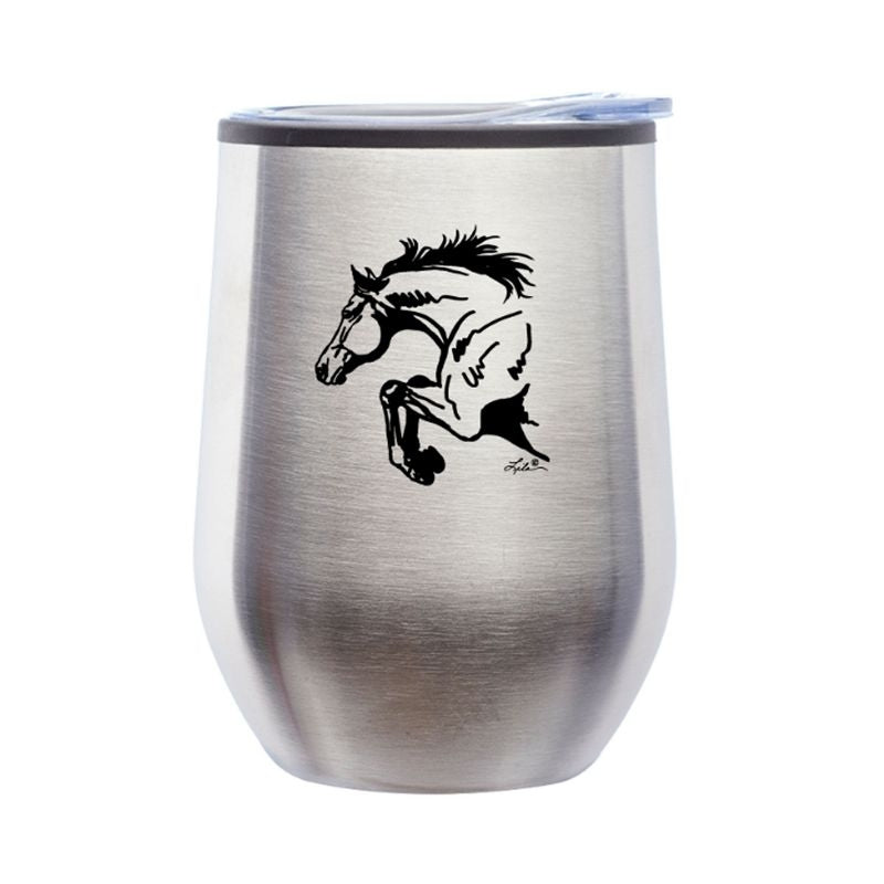 Lila Half Horse Jumper 12oz Stainless Wine Tumbler