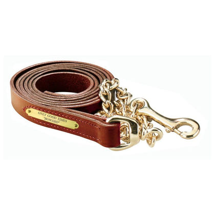 Perri's Personalized Leather Lead with 30" Chain
