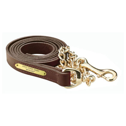 Perri's Personalized Leather Lead with 30" Chain