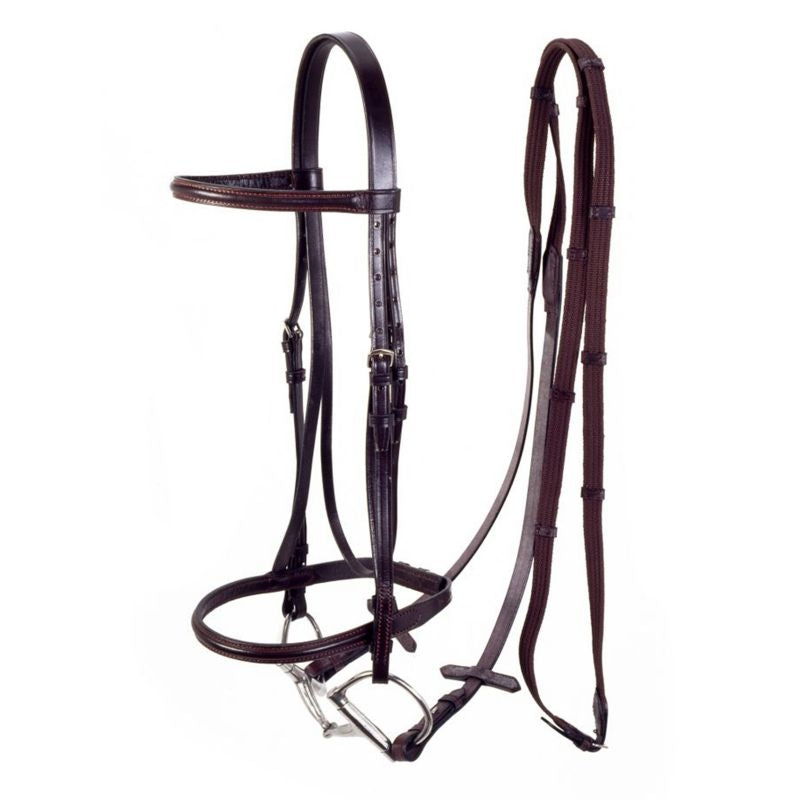 Silver Fox Raised Snaffle Bridle with Web Reins