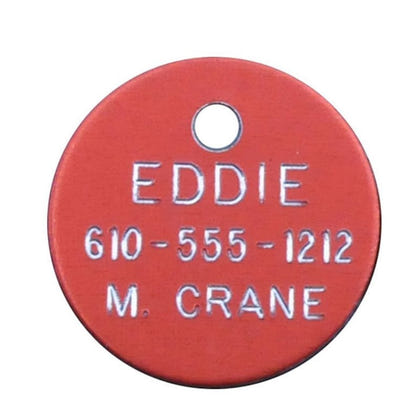 Personalized 7/8in Round Aluminum Tag